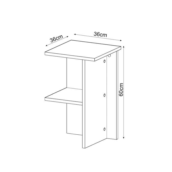 Hanah Home Mesilla de Noche Blanca 36x60x36 cm